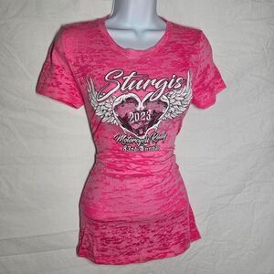 2023 pink biker Sturgis form fit tee
